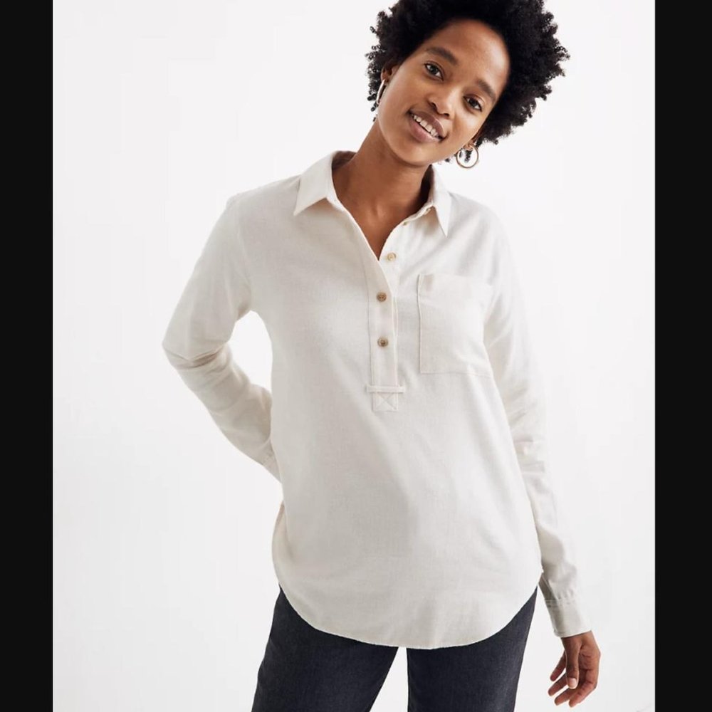 Madewell Flannel Classic Ex-Boyfriend Popover Shirt